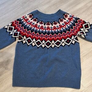 Chaps Blue and Red Patterned Women's Sweater